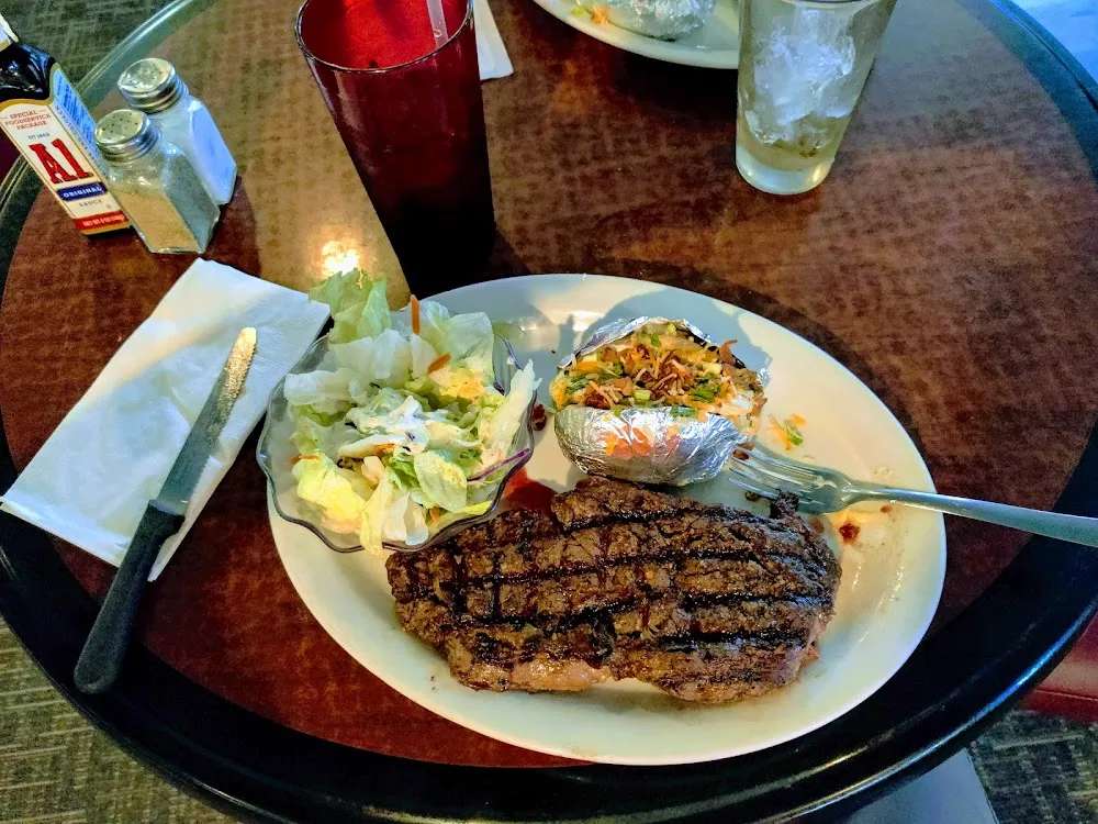 Baked Potato and Ribeye Steak Dinner